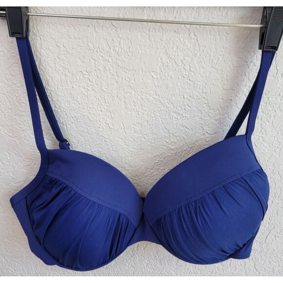 La Blanca Other - La Blanca Bikini Top 38D Blue Underwire Swim Top Adjustable Straps